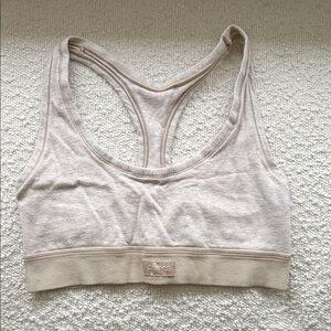 Skims Cotton Jersey Beige Sports Bra